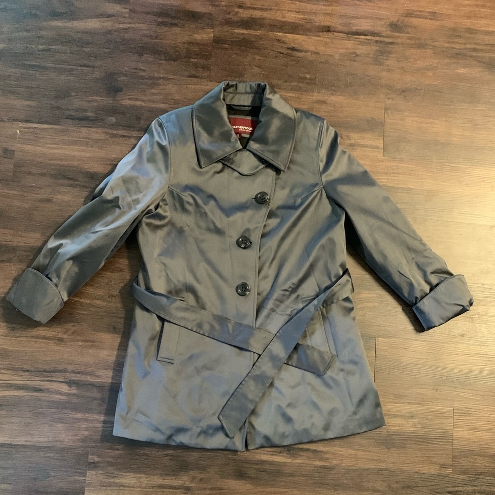 Silver trench coat waterproof